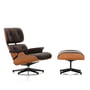 Vitra - Lounge Chair & Ottoman, poli / côtés noirs, cerisier, cuir Premium F chocolate (classique)