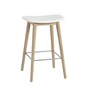 Muuto - Fiber Tabouret de bar Wood Base H 65 cm, chêne / blanc
