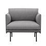 Muuto - Outline Studio Fauteuil, noir / gris (fiord 151)