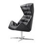 Thonet - Fauteuil Lounge 808, structure en acier inoxydable / noir (cuir nappa 500)
