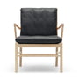 Carl Hansen - OW149 Colonial Chair , chêne savonné / cuir noir (SIF 98)