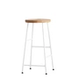 HAY - Tabouret de bar Cornet Low H 65 cm, chêne huilé / blanc crème