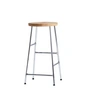 HAY - Tabouret de bar Cornet Low H 65 cm, chêne huilé / chromé