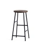 HAY - Tabouret de bar Cornet Low H 65 cm, chêne fumé / noir