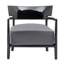 Kartell - Fauteuil Cara, cadre noir / revêtement anthracite