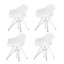 Vitra - Set d'action Eames Plastic Armchair DAR, chromé / blanc (patins en feutre basic dark) (set de 4)