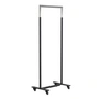 Frost - Bukto Porte-manteau à roulettes de 60 cm, acier inoxydable poli / noir