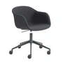 Muuto - Fauteuil de bureau en fibre Swivel Base, noir / gris foncé (Remix 183)