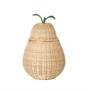 Ferm Living - Panier de rangement en forme de poire H 59 cm, naturel / vert