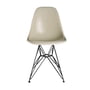 Vitra - Side Chair Eames en fibre de verre DSR, noir de base / Eames parchment (patins en feutre noir de base)