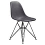 Vitra - Chaise d'appoint Eames en fibre de verre DSR, base sombre / Eames peau d'éléphant gris (patins en feutre base sombre)