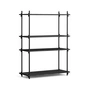 Moebe - Shelving System, Medium Single, chêne teinté noir / noir