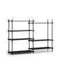 Moebe - Shelving System, Medium Double, chêne teinté noir / noir