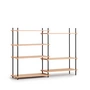 Moebe - Shelving System, Medium Double, chêne huilé / noir