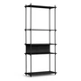 Moebe - Shelving System, Tall Single, chêne teinté noir / noir
