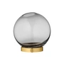 AYTM - Globe Vase mini, Ø 10 x H 10 cm, noir / or