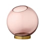 AYTM - Globe Vase moyen, Ø 17 x H 17 cm, rose / or
