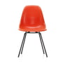 Vitra - Side Chair Eames en fibre de verre DSR, basic dark / Eames red orange (planeur feutre basic dark)