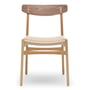Carl Hansen - CH23 Chair Chaise, chêne huilé / noyer huilé / tressage naturel (cache en chêne)