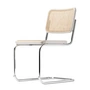 Thonet - S 32 V Chaise, chrome / hêtre lasuré blanc (TP 200) / cannage avec tissu de soutien en plastique
