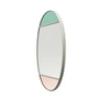 Magis - Miroir mural ovale vitrail, 50 x 60 cm, cadre gris clair / multicolore