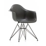 Vitra - Fauteuil eames en fibre de verre dar, foncé de base / eames en peau d'éléphant gris (planeurs en feutre foncé de base)