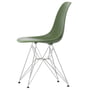 Vitra - Eames Plastic Side Chair DSR RE, chromé / forest (patins en feutre basic dark)