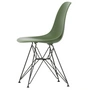 Vitra - Eames Plastic Side Chair DSR RE, basic dark / forest (patins en feutre basic dark)