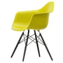 Vitra - Fauteuil en plastique Eames DAW, érable noir / moutarde (feutre basique planeur foncé)