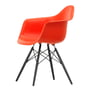 Vitra - Fauteuil en plastique Eames DAW, noir érable / rouge coquelicot (feutre basique planeur foncé)
