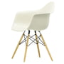 Vitra - Fauteuil en plastique Eames DAW, érable jaunâtre / cailloutis (feutre glider blanc)