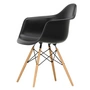 Vitra - Eames Plastic Armchair DAW RE, frêne couleur miel / noir profond (patins en feutre blanc)