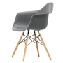 Vitra - Eames Plastic Armchair DAW RE, frêne couleur miel / gris granit (patins en feutre blanc)