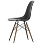 Vitra - Eames Plastic Side Chair DSW RE, érable foncé / noir profond (patins en feutre basic dark)