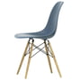 Vitra - Eames Plastic Side Chair DSW, frêne couleur miel / bleu mer (patins feutrés blancs)