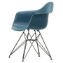 Vitra - Eames Plastic Armchair DAR RE, basic dark / bleu mer (patins en feutre basic dark)