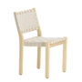 Artek - Chaise 611 en merisier laqué clair / sangles en lin blanc nature à motifs