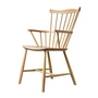 FDB Møbler - J52B Chaise avec accoudoirs, hêtre laqué transparent