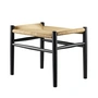 FDB Møbler - J83 Tabouret, hêtre laqué noir / tressage naturel