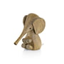 Lucie kaas - Gunnar flørning figurine bébé éléphant en bois, h 11 cm / chêne fumé