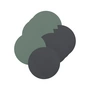 Lind DNA - Sous-verre en verre rond Double, Cloud anthracite / Nupo vert pastel (lot de 4)