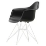 Vitra - Eames Plastic Armchair DAR RE, blanc / noir profond (patins en feutre blanc)