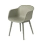 Muuto - Fiber Chair Wood Base, dusty green recyclé