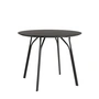 Woud - Table d'arbre ø 90 cm, plateau charbon de bois / pieds noirs