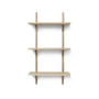 Ferm Living - Etagère murale secteur triple, 54 cm, chêne / laiton