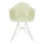 Vitra - Fauteuil eames en fibre de verre dar, blanc / eames parchemin (feutre glisse blanc)