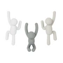 Umbra - Buddy Ensemble de 3 crochets muraux, gris / taupe / blanc