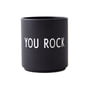 Design Letters - AJ Favourite Tasse en porcelaine, You Rock / noir