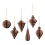Broste Copenhagen - Christmas Mix Pendentif décoratif, Ø 5 x H 7 cm, marron indien (lot de 6)