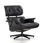 Vitra - Lounge Chair , noir, frêne noir, cuir Premium F nero (nouvelles dimensions)